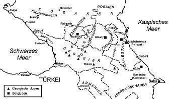 Caucasus region map for scientific book